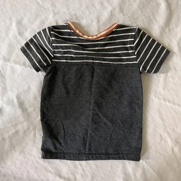Tommy Bahamas Boys Stripe Tee Orange Gray 3T - Picture 4 of 5